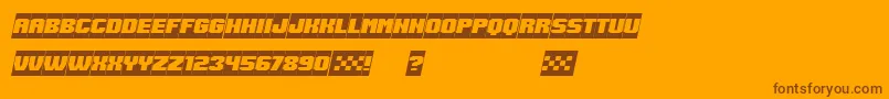 SpeedRacing NegativeItalic-Schriftart – Braune Schriften auf orangefarbenem Hintergrund