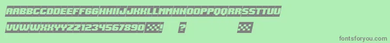 SpeedRacing NegativeItalic Font – Gray Fonts on Green Background