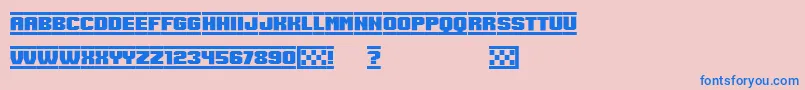 フォントSpeedRacing – ピンクの背景に青い文字