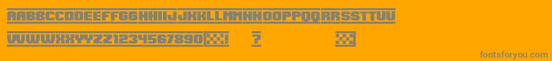 SpeedRacing-fontti – harmaat kirjasimet oranssilla taustalla