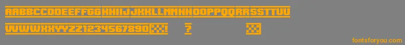フォントSpeedRacing – オレンジの文字は灰色の背景にあります。