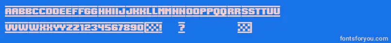 フォントSpeedRacing – ピンクの文字、青い背景