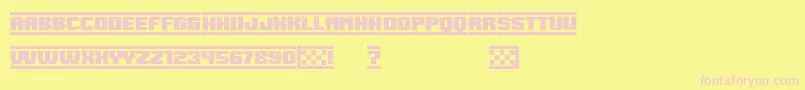 SpeedRacing-fontti – vaaleanpunaiset fontit keltaisella taustalla