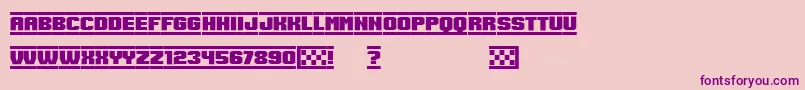 フォントSpeedRacing – ピンクの背景に紫のフォント