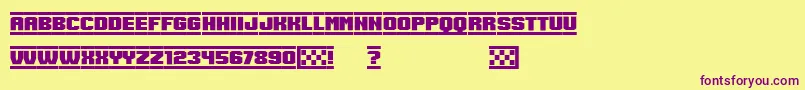 SpeedRacing-fontti – violetit fontit keltaisella taustalla