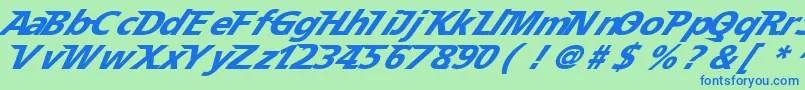 Шрифт Speedy 12 – синие шрифты на зелёном фоне