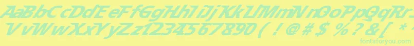 Speedy 12-Schriftart – Grüne Schriften auf gelbem Hintergrund