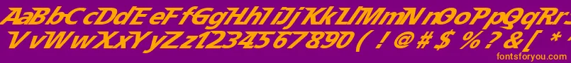 Speedy 12 Font – Orange Fonts on Purple Background