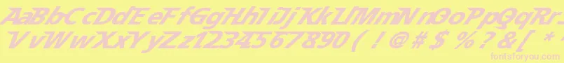 Speedy 12 Font – Pink Fonts on Yellow Background