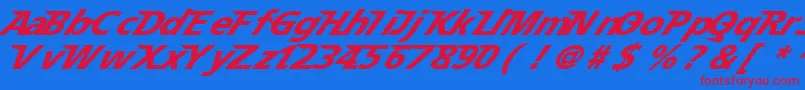 Speedy 12 Font – Red Fonts on Blue Background
