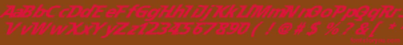 Speedy 12 Font – Red Fonts on Brown Background