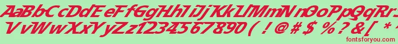 Speedy 12 Font – Red Fonts on Green Background