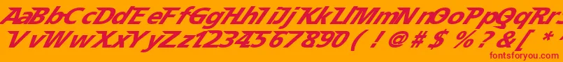 Speedy 12 Font – Red Fonts on Orange Background