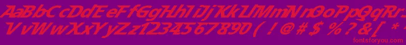Speedy 12-fontti – punaiset fontit violetilla taustalla