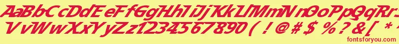 Speedy 12 Font – Red Fonts on Yellow Background
