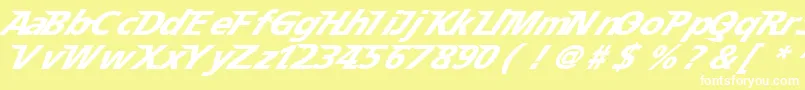 Speedy 12 Font – White Fonts on Yellow Background