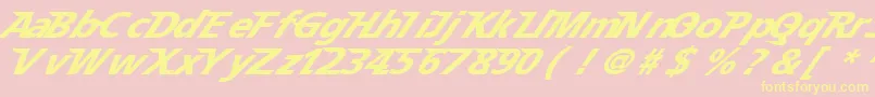 Fonte Speedy 12 – fontes amarelas em um fundo rosa