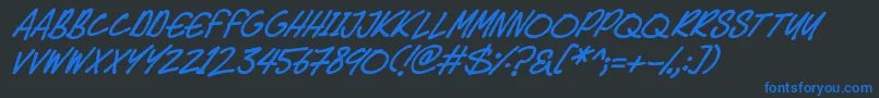 Speedy Marker Italic Font – Blue Fonts on Black Background