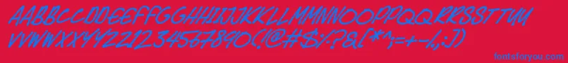 More about Speedy Marker Italic Font Speedy Marker Italic Font – Blue Fonts on Red Background