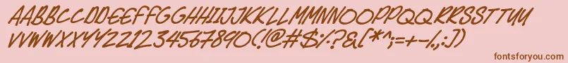 Speedy Marker Italic Font – Brown Fonts on Pink Background