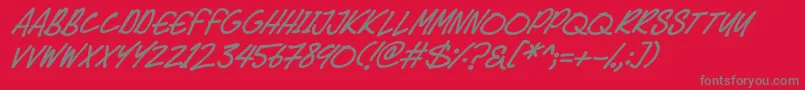 Speedy Marker Italic Font – Gray Fonts on Red Background