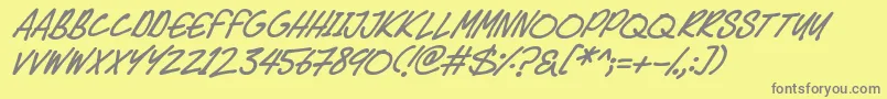 Speedy Marker Italic-Schriftart – Graue Schriften auf gelbem Hintergrund