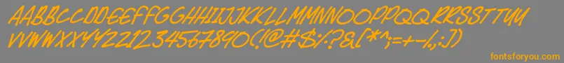 Czcionka Speedy Marker Italic – pomarańczowe czcionki na szarym tle