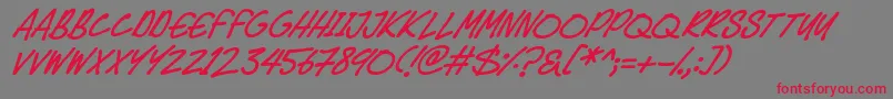 Speedy Marker Italic Font – Red Fonts on Gray Background