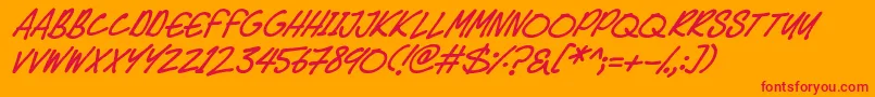 Speedy Marker Italic Font – Red Fonts on Orange Background