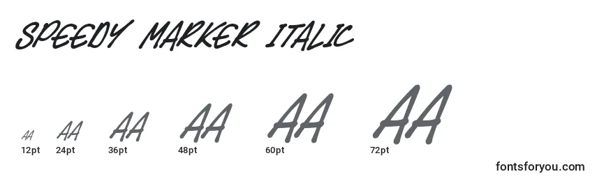 Tamanhos de fonte Speedy Marker Italic