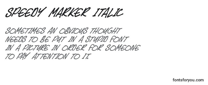 Speedy Marker Italic -fontin tarkastelu