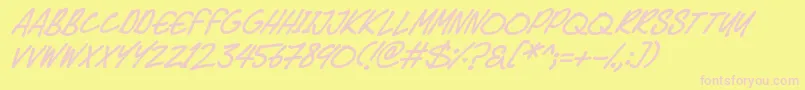 Speedy Marker Italic Font – Pink Fonts on Yellow Background