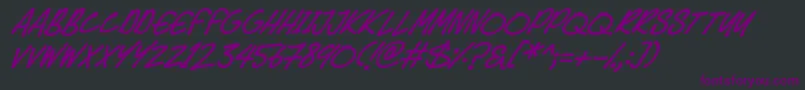 Speedy Marker Italic Font – Purple Fonts on Black Background