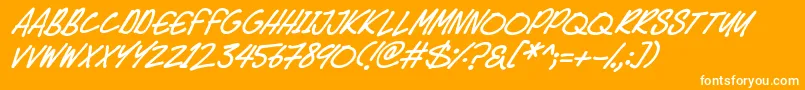 Speedy Marker Italic Font – White Fonts on Orange Background