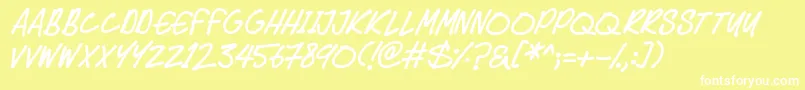 Speedy Marker Font – White Fonts on Yellow Background