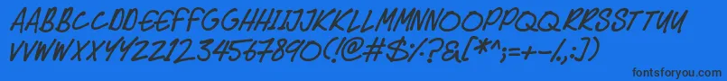 Speedy Marker Font – Black Fonts on Blue Background