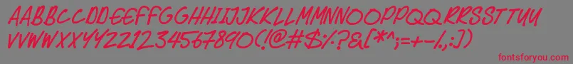 Speedy Marker Font – Red Fonts on Gray Background