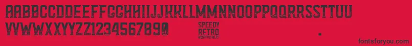 Speedy Retro Font – Black Fonts on Red Background