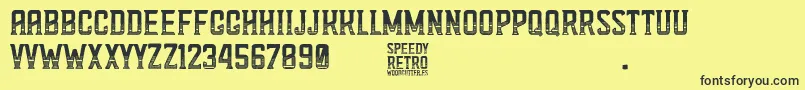 Speedy Retro Font – Black Fonts on Yellow Background