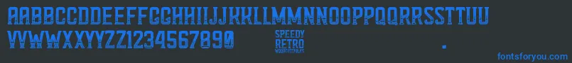 Speedy Retro Font – Blue Fonts on Black Background