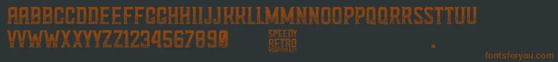 Speedy Retro Font – Brown Fonts on Black Background