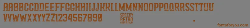 Speedy Retro Font – Brown Fonts on Gray Background