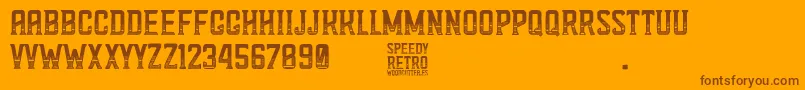 Speedy Retro Font – Brown Fonts on Orange Background