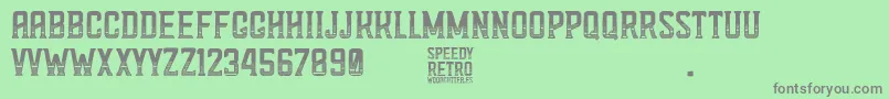 Speedy Retro Font – Gray Fonts on Green Background