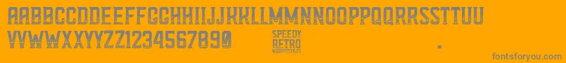 Speedy Retro Font – Gray Fonts on Orange Background