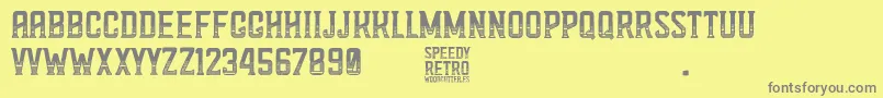 Speedy Retro Font – Gray Fonts on Yellow Background