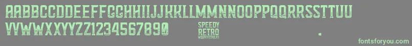 Speedy Retro Font – Green Fonts on Gray Background