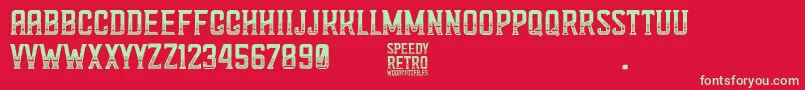 Speedy Retro Font – Green Fonts on Red Background