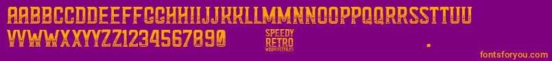 Speedy Retro Font – Orange Fonts on Purple Background