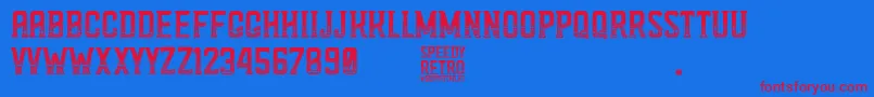 Speedy Retro Font – Red Fonts on Blue Background